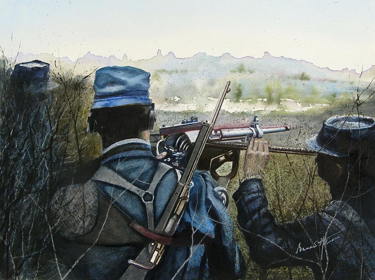Aout 1914 - La mitrailleuse St Etienne