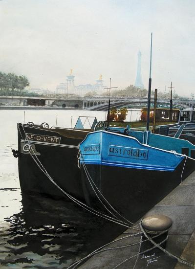 Péniches et Pont Alexandre III