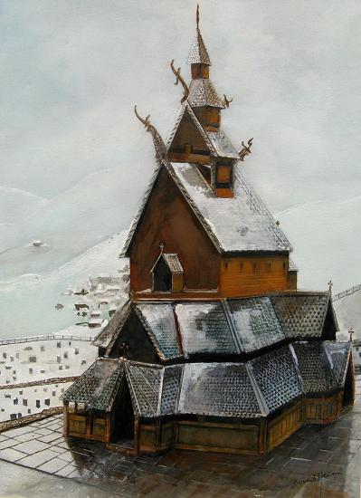 Norvège - L'Eglise en bois debout de Borgund