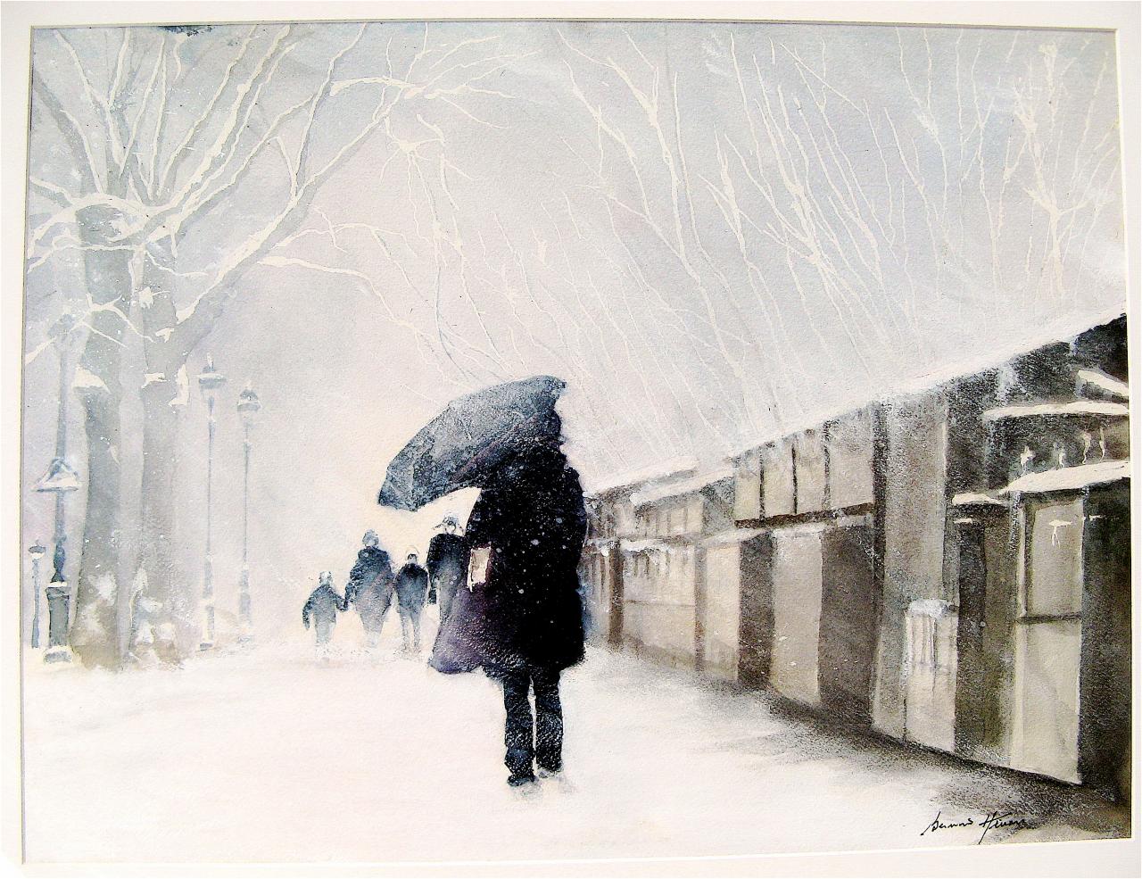 Neige sur les Quais des Bouquinistes